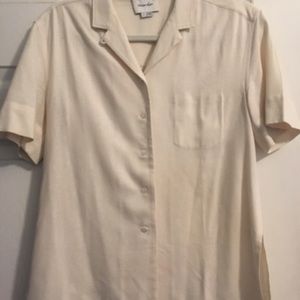 Steven Alan linen silk blend button up shirt. Sz s